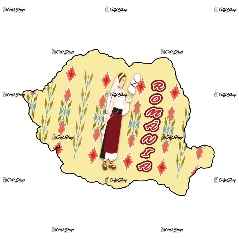 Harta, romania, magnet frigider mgs021